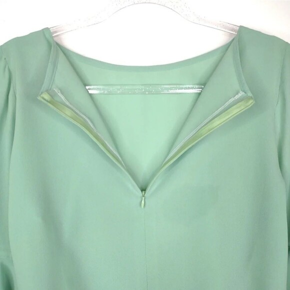 Green Ruffle Layered Sleeve Pastel Chiffon Top Green Small St. Patrick's Day - Picture 14 of 16